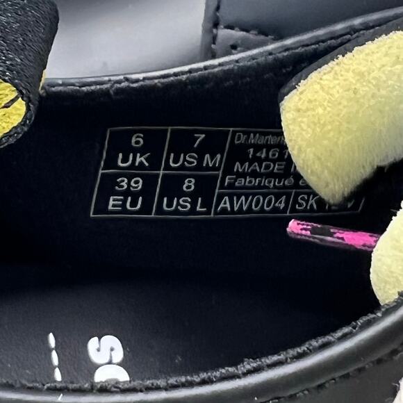 Dr Marten 1461 Atoms Leather Slip Resistant Oxford Shoe Black Men 7 Women 8 NWB - Picture 9 of 11